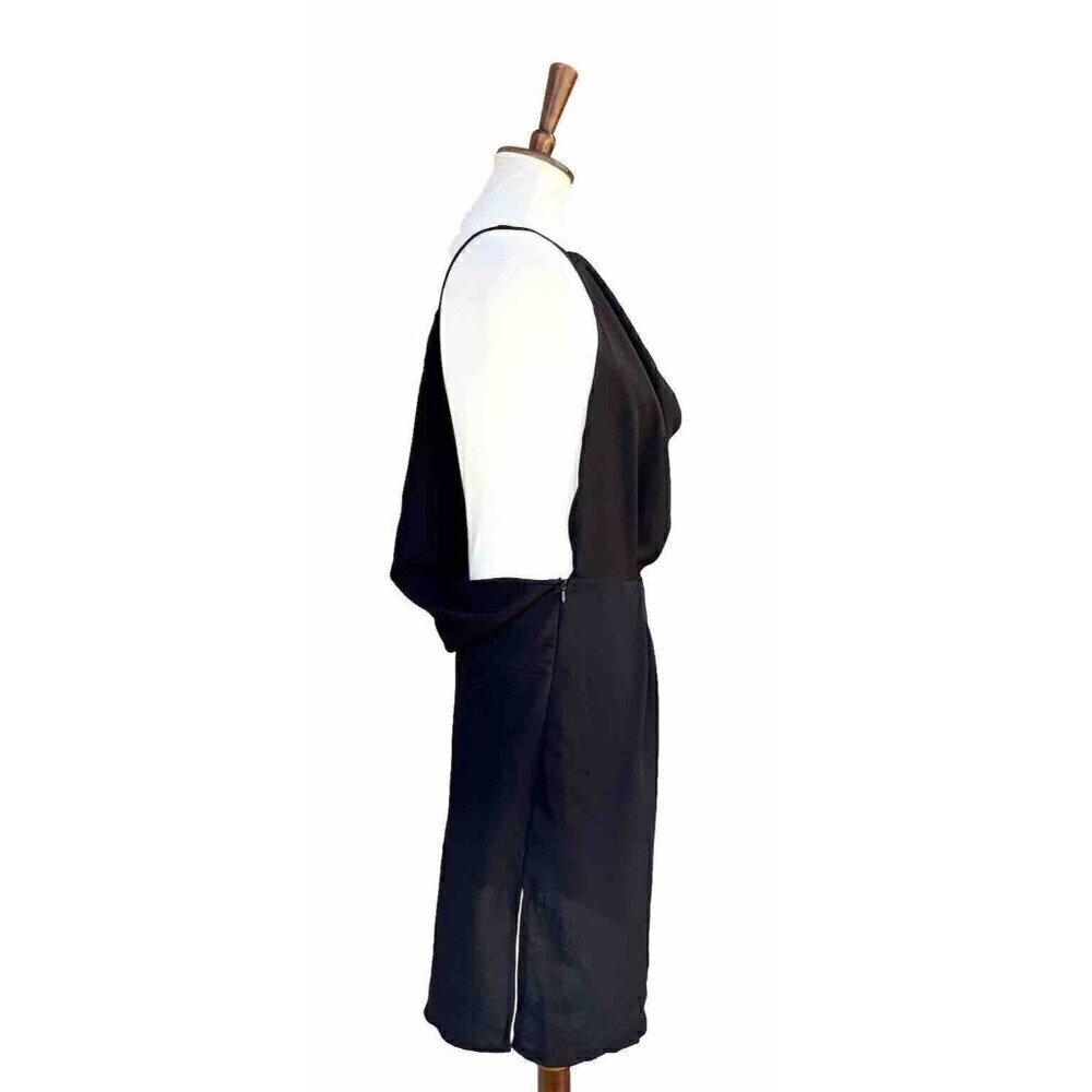 Lioness Women's Black Chiffon Asymmetric Shoulder Midtown Mini Dress Size L - Picture 11 of 14